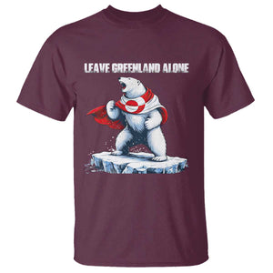 Heroic Polar Bear Leave Greenland Alone T Shirt Patriotic Island Sovereignty Protest TS02 Maroon Print Your Wear