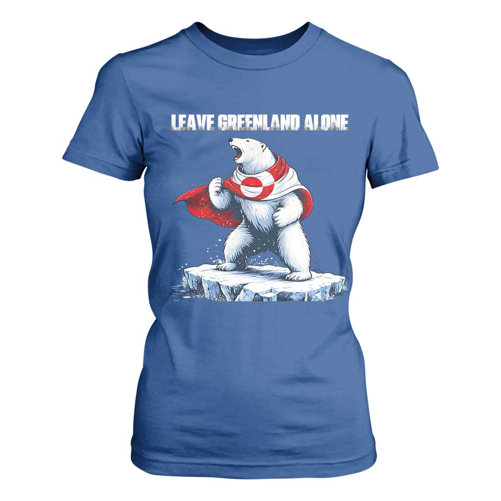 Heroic Polar Bear Leave Greenland Alone T Shirt For Women Patriotic Island Sovereignty Protest TS02 Royal Blue Print Your Wear