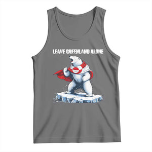 Heroic Polar Bear Leave Greenland Alone Tank Top Patriotic Island Sovereignty Protest TS02 Black Heather Print Your Wear