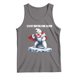 Heroic Polar Bear Leave Greenland Alone Tank Top Patriotic Island Sovereignty Protest TS02 Deep Heather Print Your Wear