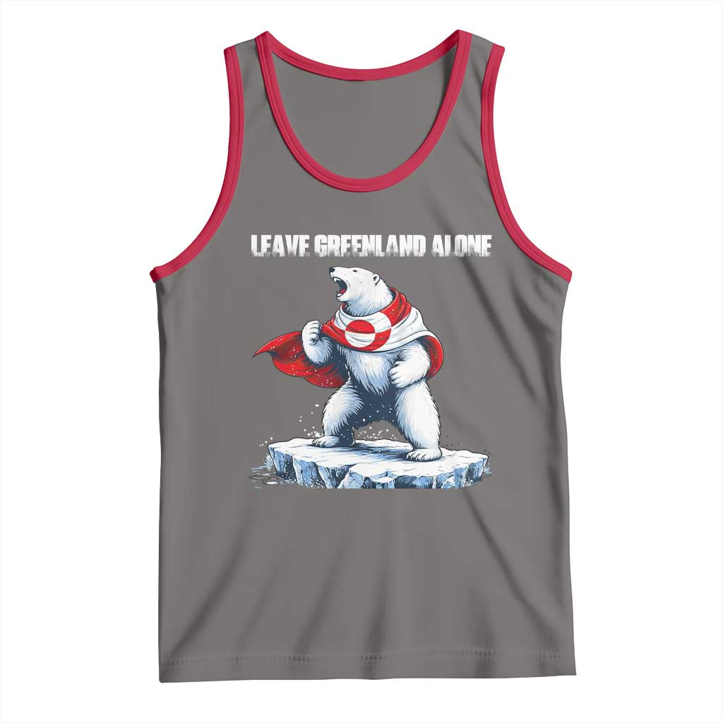 Heroic Polar Bear Leave Greenland Alone Tank Top Patriotic Island Sovereignty Protest TS02 Deep Heather Red Print Your Wear