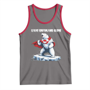 Heroic Polar Bear Leave Greenland Alone Tank Top Patriotic Island Sovereignty Protest TS02 Deep Heather Red Print Your Wear