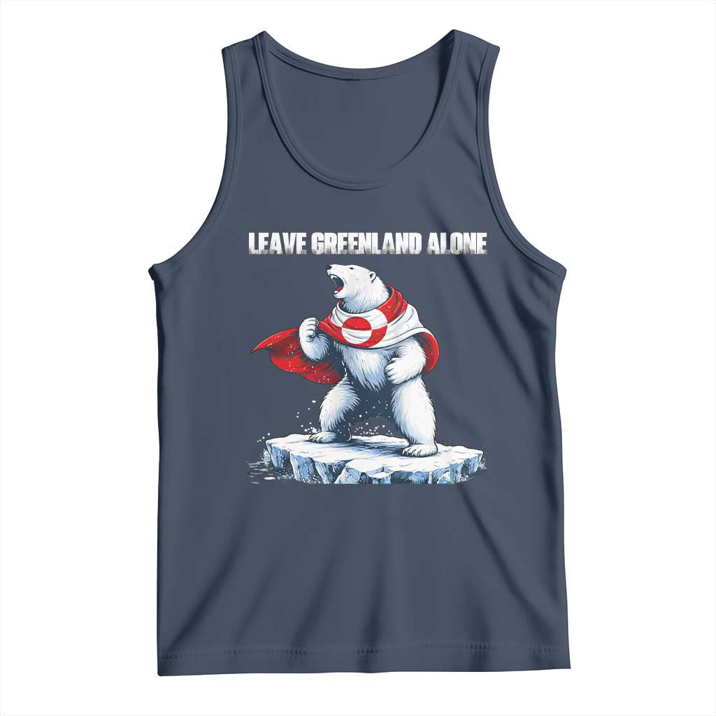 Heroic Polar Bear Leave Greenland Alone Tank Top Patriotic Island Sovereignty Protest TS02 Navy Print Your Wear