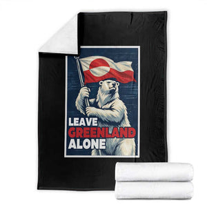 Leave Greenland Alone Vintage Poster Graphic Throw Blanket Retro Polar Bear Waving Flag Patriot TS02 Black Print Your Wear