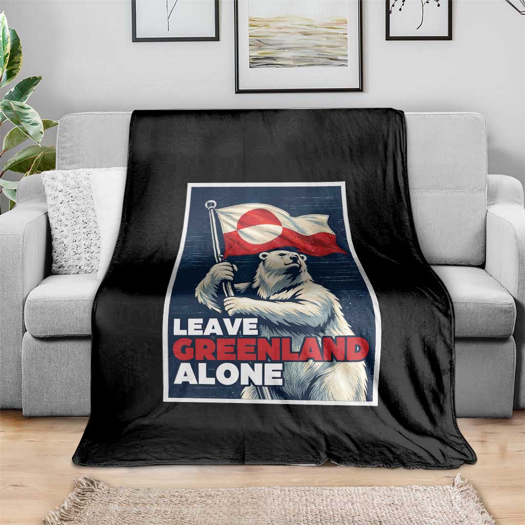 Leave Greenland Alone Vintage Poster Graphic Throw Blanket Retro Polar Bear Waving Flag Patriot TS02 Print Your Wear