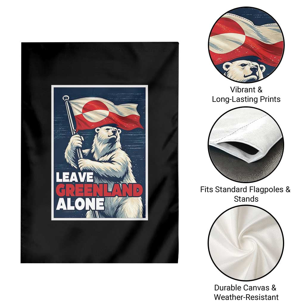 Leave Greenland Alone Vintage Poster Graphic Garden Flag Retro Polar Bear Waving Flag Patriot TS02 Print Your Wear