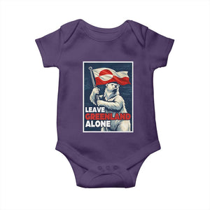 Leave Greenland Alone Vintage Poster Graphic Baby Onesie Retro Polar Bear Waving Flag Patriot TS02 Purple Print Your Wear