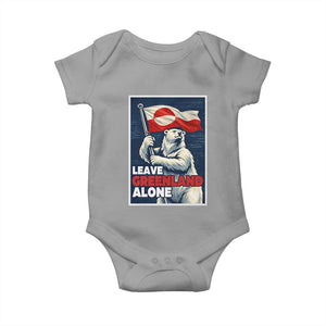 Leave Greenland Alone Vintage Poster Graphic Baby Onesie Retro Polar Bear Waving Flag Patriot TS02 Sport Gray Print Your Wear