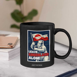 Leave Greenland Alone Vintage Poster Graphic Coffee Mug Retro Polar Bear Waving Flag Patriot TS02 Print Your Wear