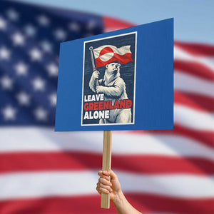Leave Greenland Alone Vintage Poster Graphic Protest Sign Retro Polar Bear Waving Flag Patriot TS02 Horizontal 18" × 24" Blue Print Your Wear
