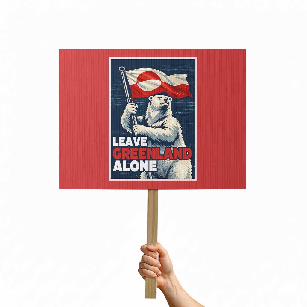 Leave Greenland Alone Vintage Poster Graphic Protest Sign Retro Polar Bear Waving Flag Patriot TS02 Horizontal 18