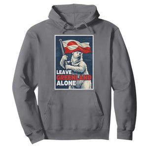 Leave Greenland Alone Vintage Poster Graphic Hoodie Retro Polar Bear Waving Flag Patriot TS02 Charcoal Print Your Wear