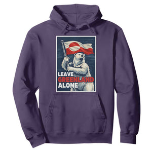 Leave Greenland Alone Vintage Poster Graphic Hoodie Retro Polar Bear Waving Flag Patriot TS02 Purple Print Your Wear
