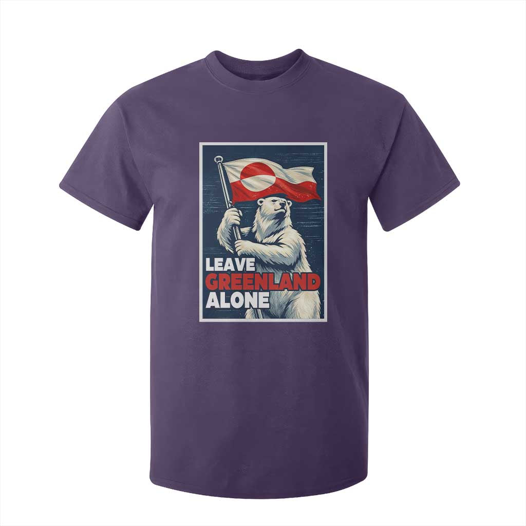 Leave Greenland Alone Vintage Poster Graphic T Shirt For Kid Retro Polar Bear Waving Flag Patriot TS02 Purple Print Your Wear
