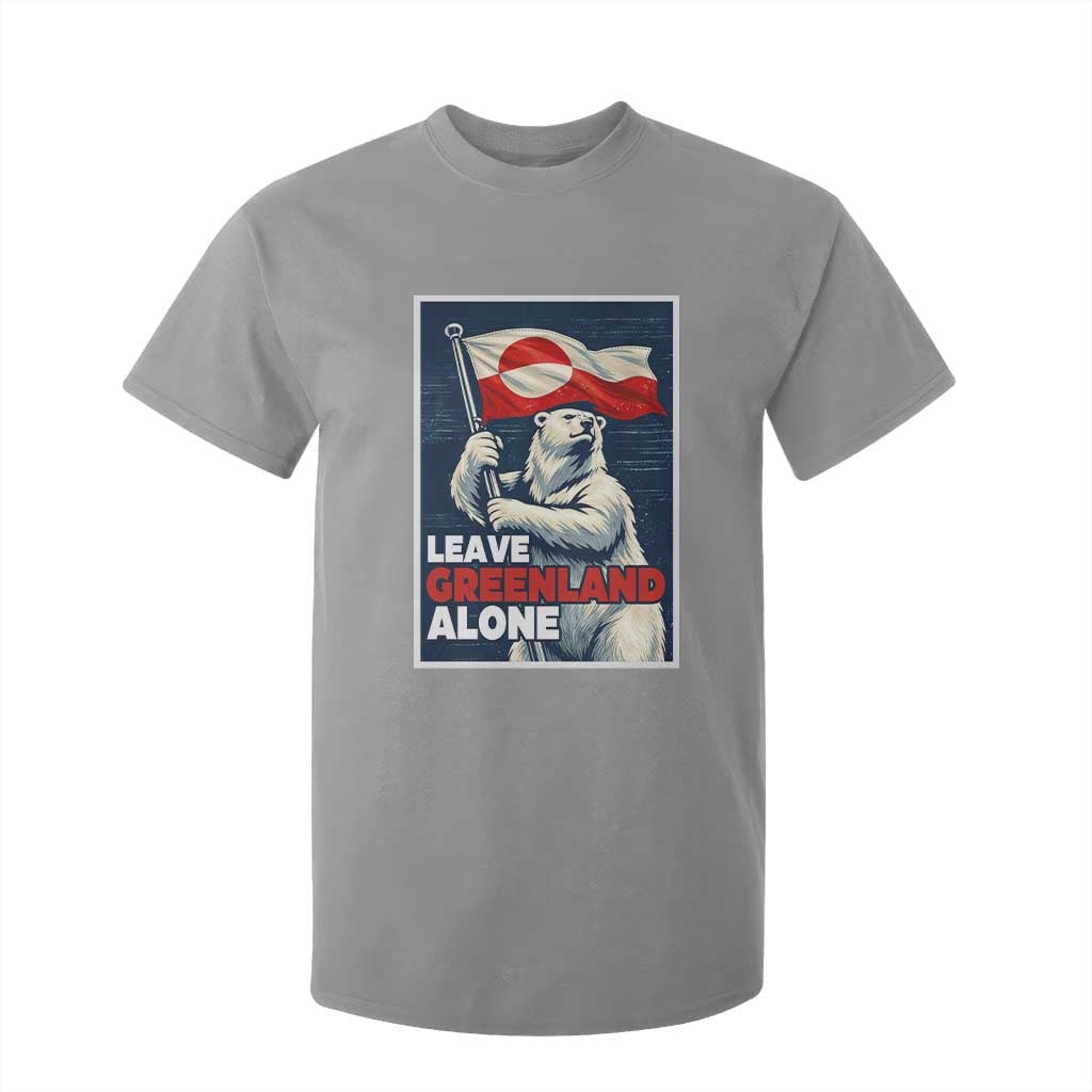 Leave Greenland Alone Vintage Poster Graphic T Shirt For Kid Retro Polar Bear Waving Flag Patriot TS02 Sport Gray Print Your Wear