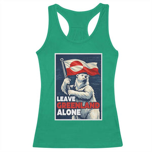 Leave Greenland Alone Vintage Poster Graphic Racerback Tank Top Retro Polar Bear Waving Flag Patriot TS02 Irish Green Print Your Wear