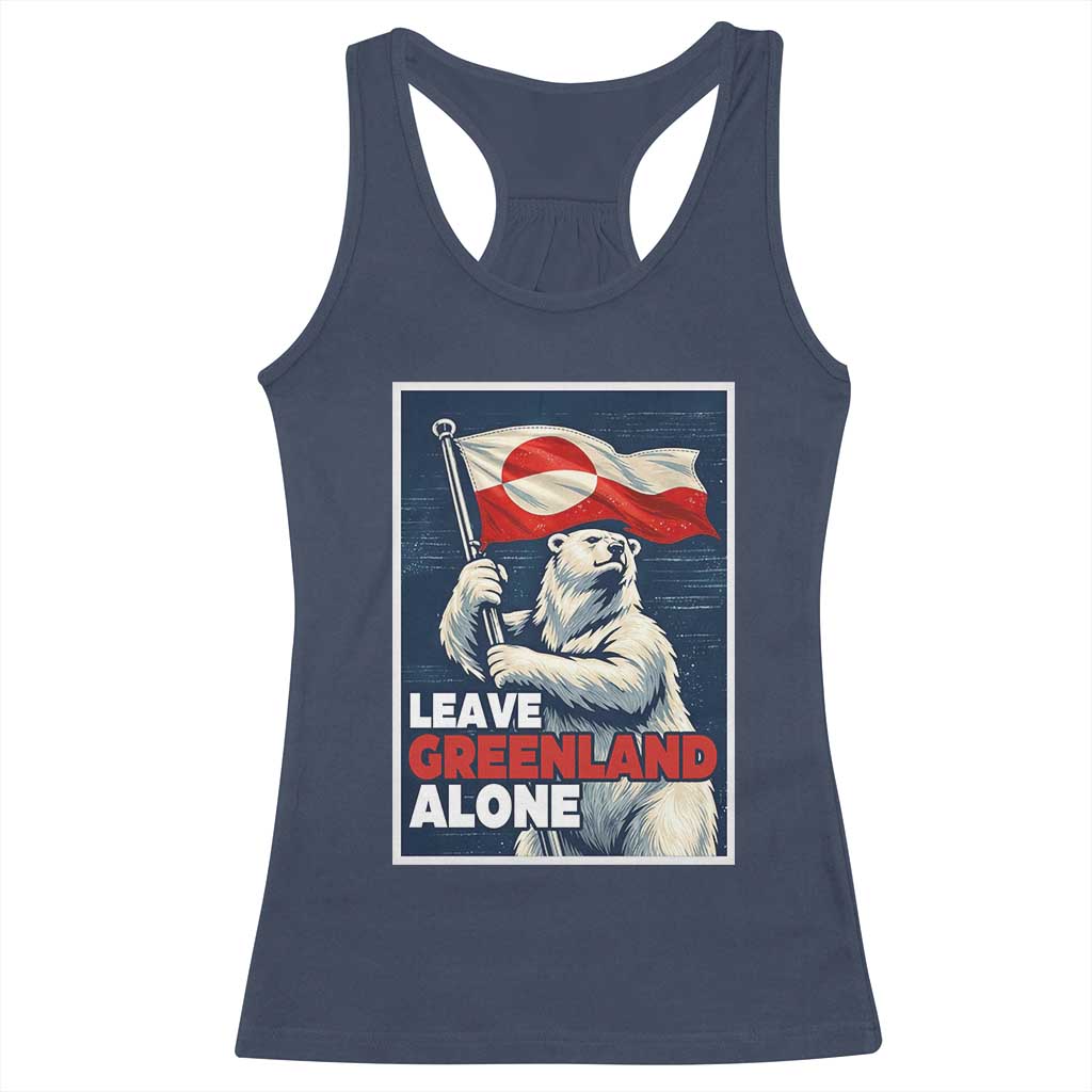 Leave Greenland Alone Vintage Poster Graphic Racerback Tank Top Retro Polar Bear Waving Flag Patriot TS02 Navy Print Your Wear