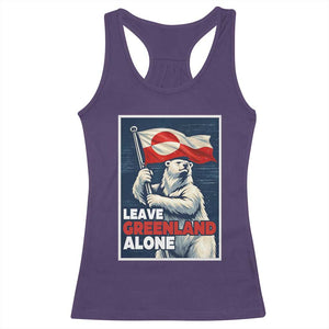Leave Greenland Alone Vintage Poster Graphic Racerback Tank Top Retro Polar Bear Waving Flag Patriot TS02 Purple Print Your Wear