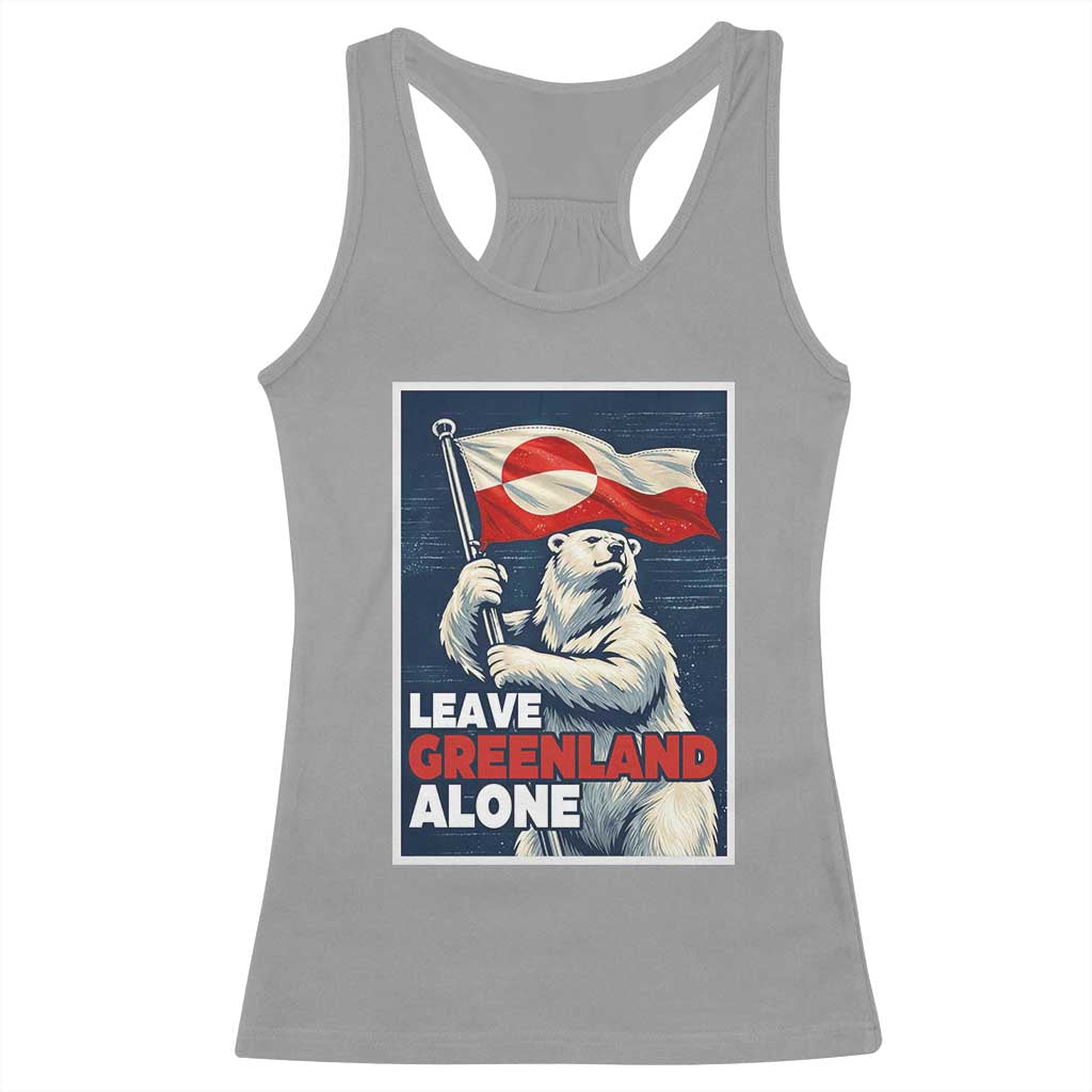 Leave Greenland Alone Vintage Poster Graphic Racerback Tank Top Retro Polar Bear Waving Flag Patriot TS02 Sport Gray Print Your Wear