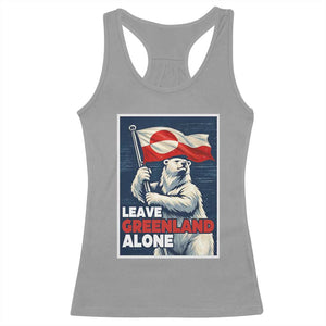 Leave Greenland Alone Vintage Poster Graphic Racerback Tank Top Retro Polar Bear Waving Flag Patriot TS02 Sport Gray Print Your Wear