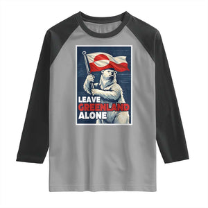 Leave Greenland Alone Vintage Poster Graphic Raglan Shirt Retro Polar Bear Waving Flag Patriot TS02 Sport Gray Black Print Your Wear