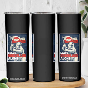 Leave Greenland Alone Vintage Poster Graphic Skinny Tumbler Retro Polar Bear Waving Flag Patriot TS02 Print Your Wear