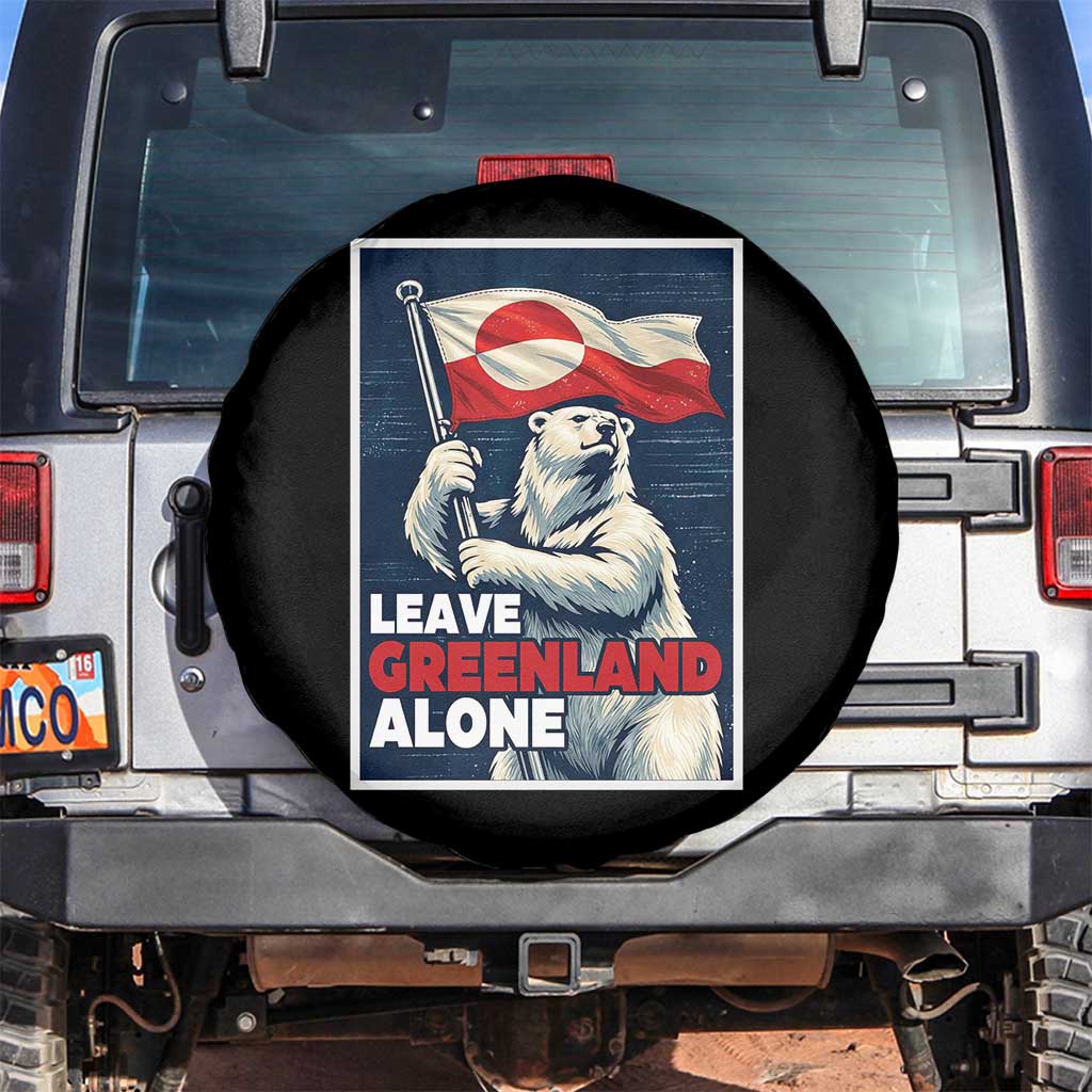 Leave Greenland Alone Vintage Poster Graphic Spare Tire Cover Retro Polar Bear Waving Flag Patriot TS02 No hole Black Print Your Wear