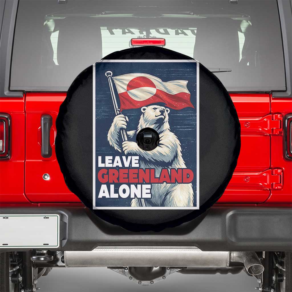 Leave Greenland Alone Vintage Poster Graphic Spare Tire Cover Retro Polar Bear Waving Flag Patriot TS02 Black Print Your Wear