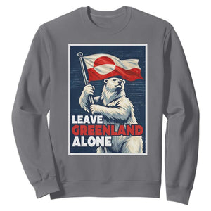 Leave Greenland Alone Vintage Poster Graphic Sweatshirt Retro Polar Bear Waving Flag Patriot TS02 Charcoal Print Your Wear