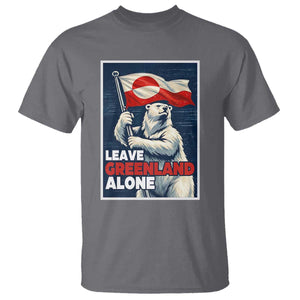 Leave Greenland Alone Vintage Poster Graphic T Shirt Retro Polar Bear Waving Flag Patriot TS02 Charcoal Print Your Wear
