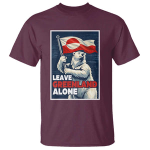 Leave Greenland Alone Vintage Poster Graphic T Shirt Retro Polar Bear Waving Flag Patriot TS02 Maroon Print Your Wear