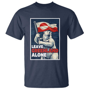 Leave Greenland Alone Vintage Poster Graphic T Shirt Retro Polar Bear Waving Flag Patriot TS02 Navy Print Your Wear