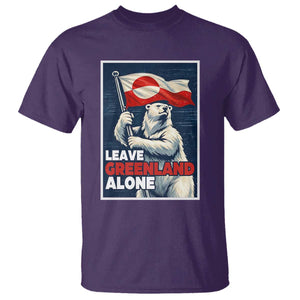 Leave Greenland Alone Vintage Poster Graphic T Shirt Retro Polar Bear Waving Flag Patriot TS02 Purple Print Your Wear