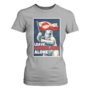 Leave Greenland Alone Vintage Poster Graphic T Shirt For Women Retro Polar Bear Waving Flag Patriot TS02 Sport Gray Print Your Wear