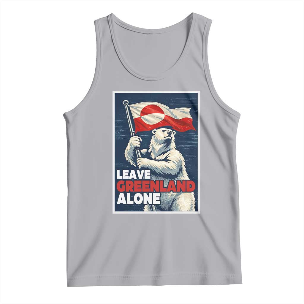 Leave Greenland Alone Vintage Poster Graphic Tank Top Retro Polar Bear Waving Flag Patriot TS02 Athletic Heather Print Your Wear