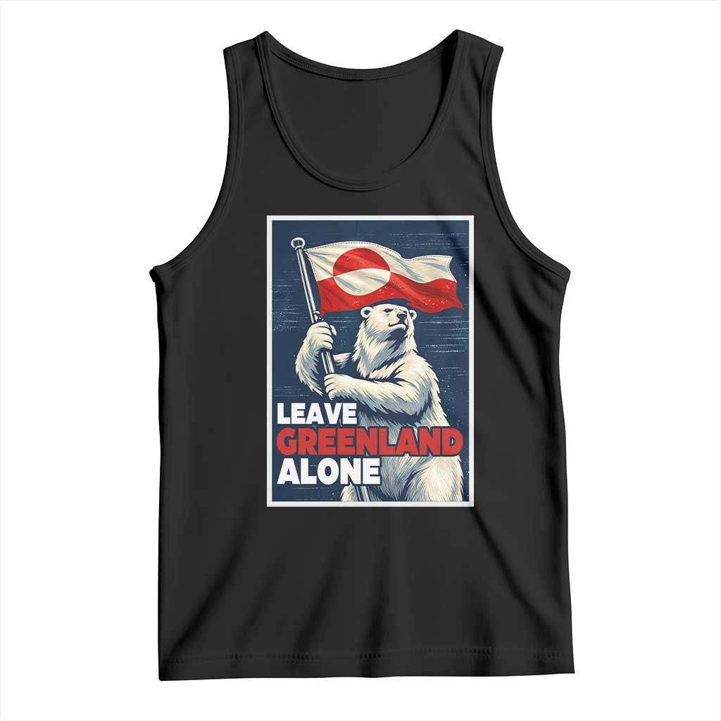 Leave Greenland Alone Vintage Poster Graphic Tank Top Retro Polar Bear Waving Flag Patriot TS02 Black Print Your Wear
