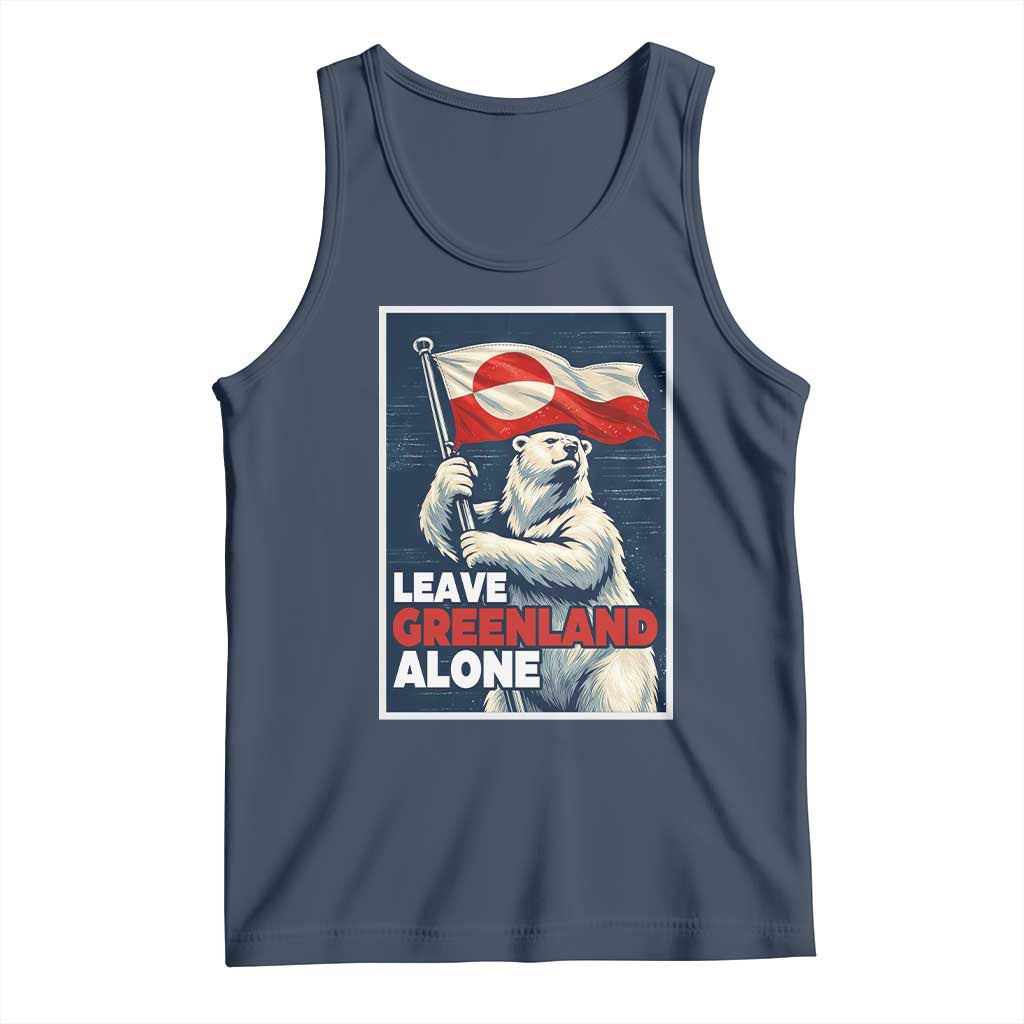Leave Greenland Alone Vintage Poster Graphic Tank Top Retro Polar Bear Waving Flag Patriot TS02 Navy Print Your Wear