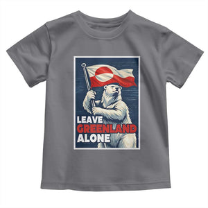 Leave Greenland Alone Vintage Poster Graphic Toddler T Shirt Retro Polar Bear Waving Flag Patriot TS02 Charcoal Print Your Wear