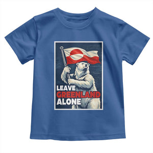 Leave Greenland Alone Vintage Poster Graphic Toddler T Shirt Retro Polar Bear Waving Flag Patriot TS02 Royal Blue Print Your Wear