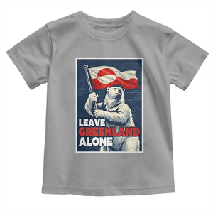 Leave Greenland Alone Vintage Poster Graphic Toddler T Shirt Retro Polar Bear Waving Flag Patriot TS02 Sport Gray Print Your Wear