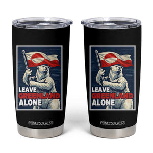 Leave Greenland Alone Vintage Poster Graphic Tumbler Cup Retro Polar Bear Waving Flag Patriot TS02 Black Print Your Wear