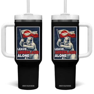 Leave Greenland Alone Vintage Poster Graphic Tumbler With Handle Retro Polar Bear Waving Flag Patriot TS02 One Size: 40 oz Black Print Your Wear