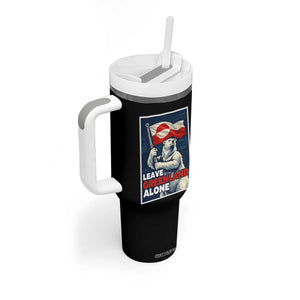 Leave Greenland Alone Vintage Poster Graphic Tumbler With Handle Retro Polar Bear Waving Flag Patriot TS02 Print Your Wear