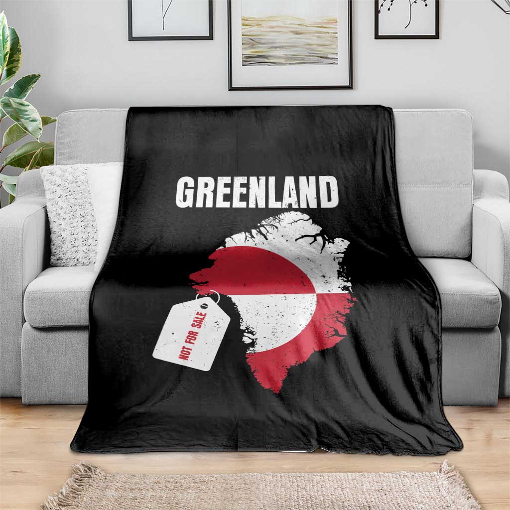 Greenland Not For Sale Patriotic Throw Blanket Grunge Flag and Price Tag Protest TS02 Print Your Wear
