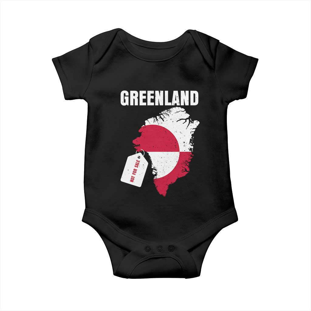 Greenland Not For Sale Patriotic Baby Onesie Grunge Flag and Price Tag Protest TS02 Black Print Your Wear