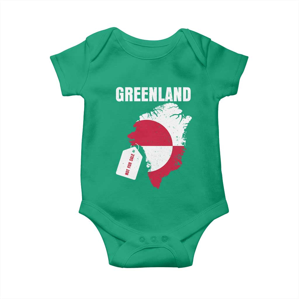 Greenland Not For Sale Patriotic Baby Onesie Grunge Flag and Price Tag Protest TS02 Irish Green Print Your Wear