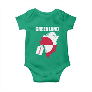 Greenland Not For Sale Patriotic Baby Onesie Grunge Flag and Price Tag Protest TS02 Irish Green Print Your Wear