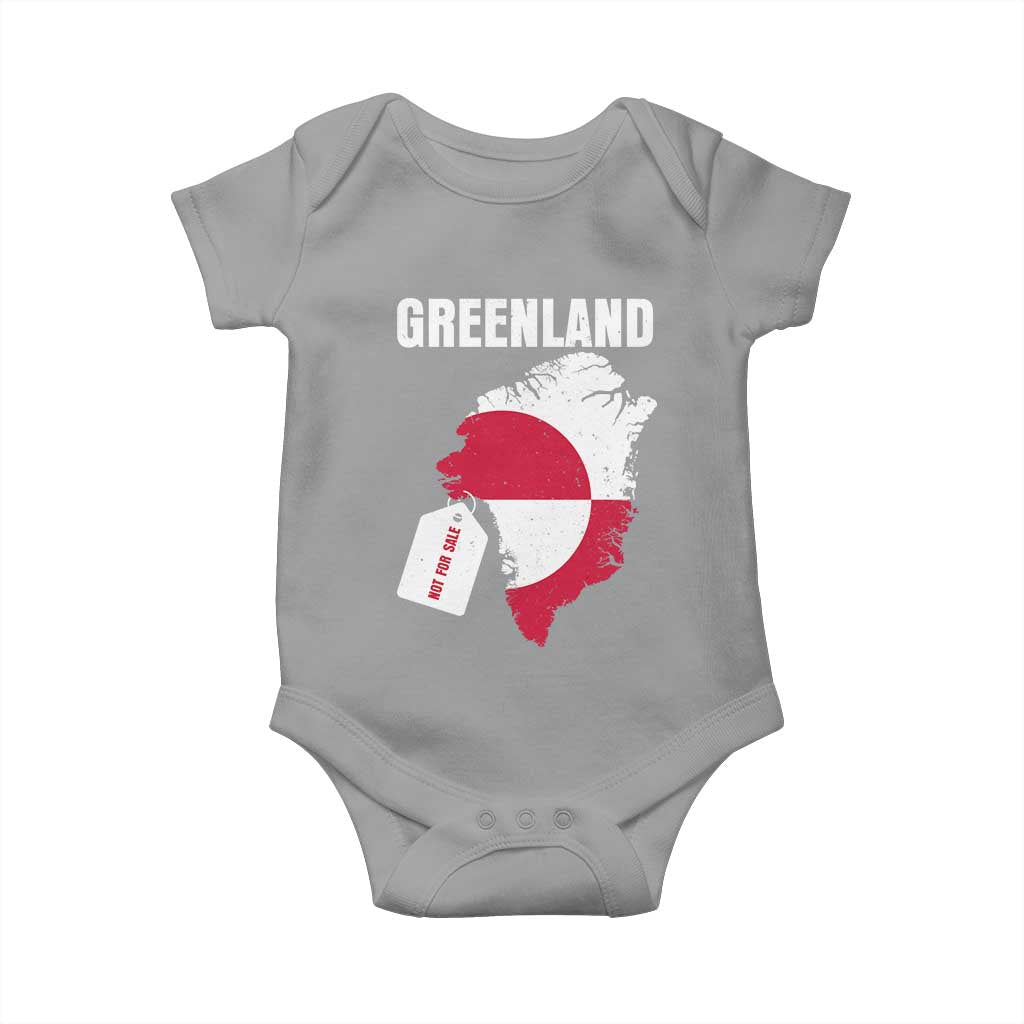 Greenland Not For Sale Patriotic Baby Onesie Grunge Flag and Price Tag Protest TS02 Sport Gray Print Your Wear