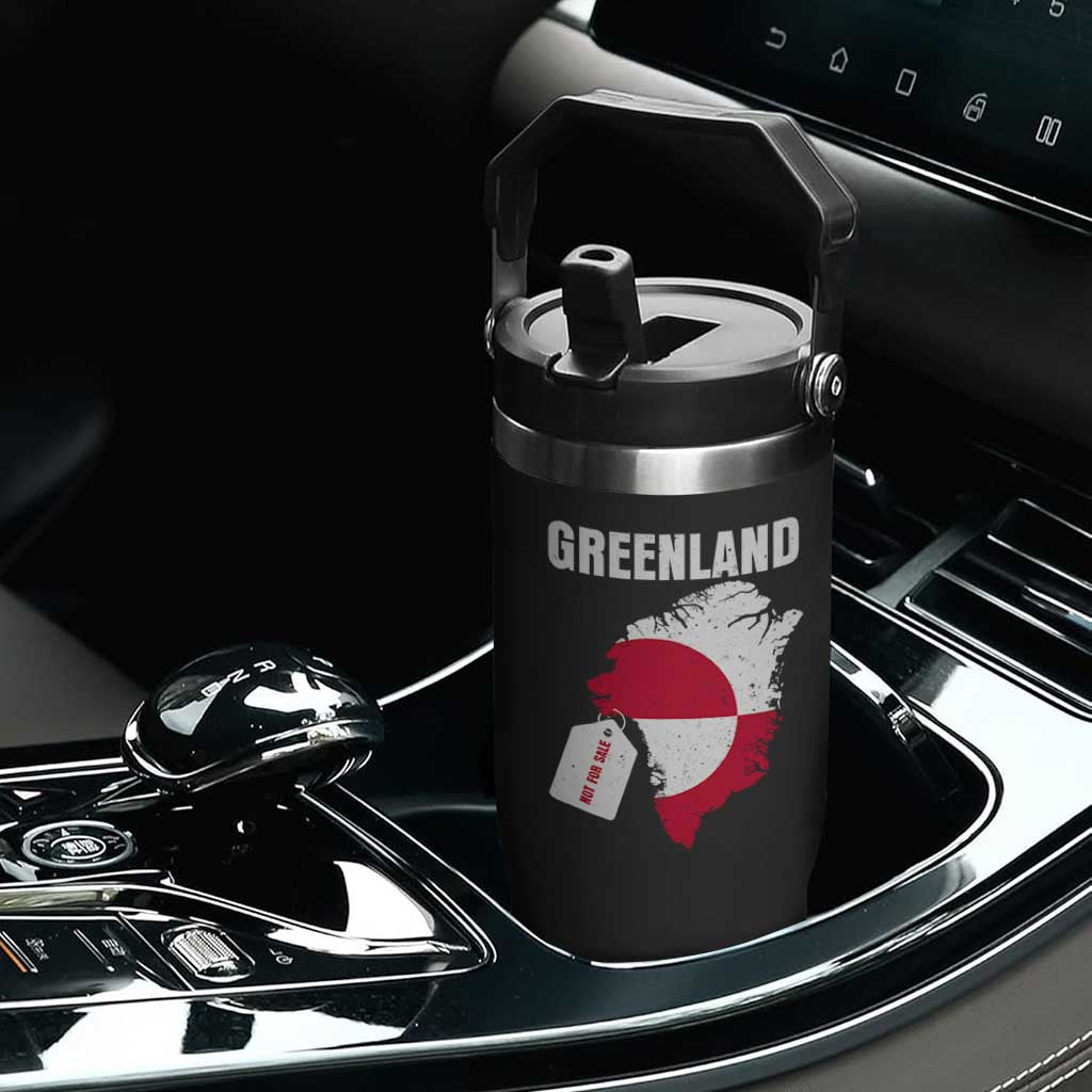 Greenland Not For Sale Patriotic Flip Straw Tumbler Grunge Flag and Price Tag Protest TS02 Print Your Wear