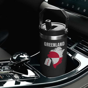 Greenland Not For Sale Patriotic Flip Straw Tumbler Grunge Flag and Price Tag Protest TS02 Print Your Wear